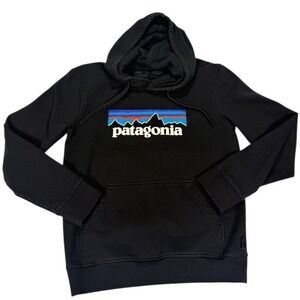Patagonia Hoodie Mens Small Black Sweatshirt P6 Uprisal Hoodie Pullover